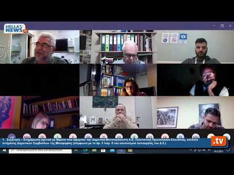 4η Τακτική Διαδικτυακή Συνεδρίαση του Δημοτικού Συμβουλίου Δήμου Ελευσίνας 10. 02 .21